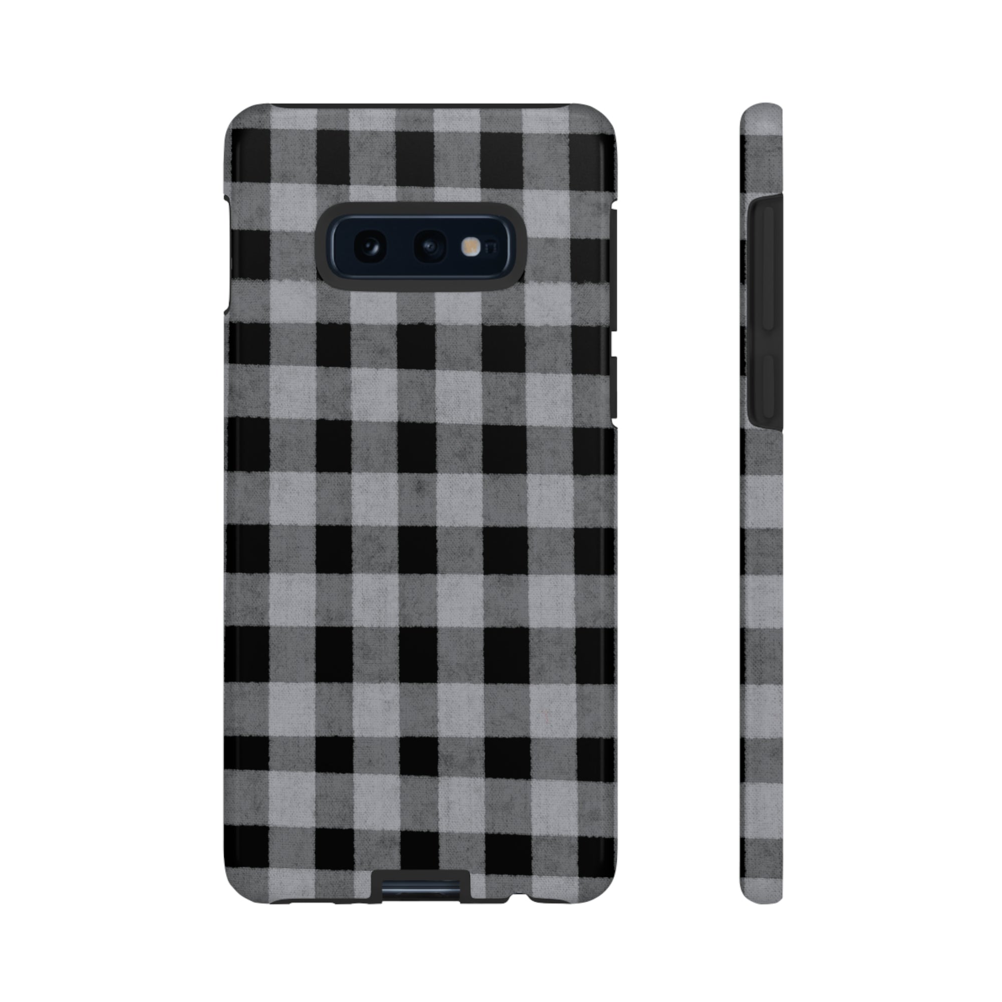 Black and Gray Buffalo Plaid - Tough Phone Case