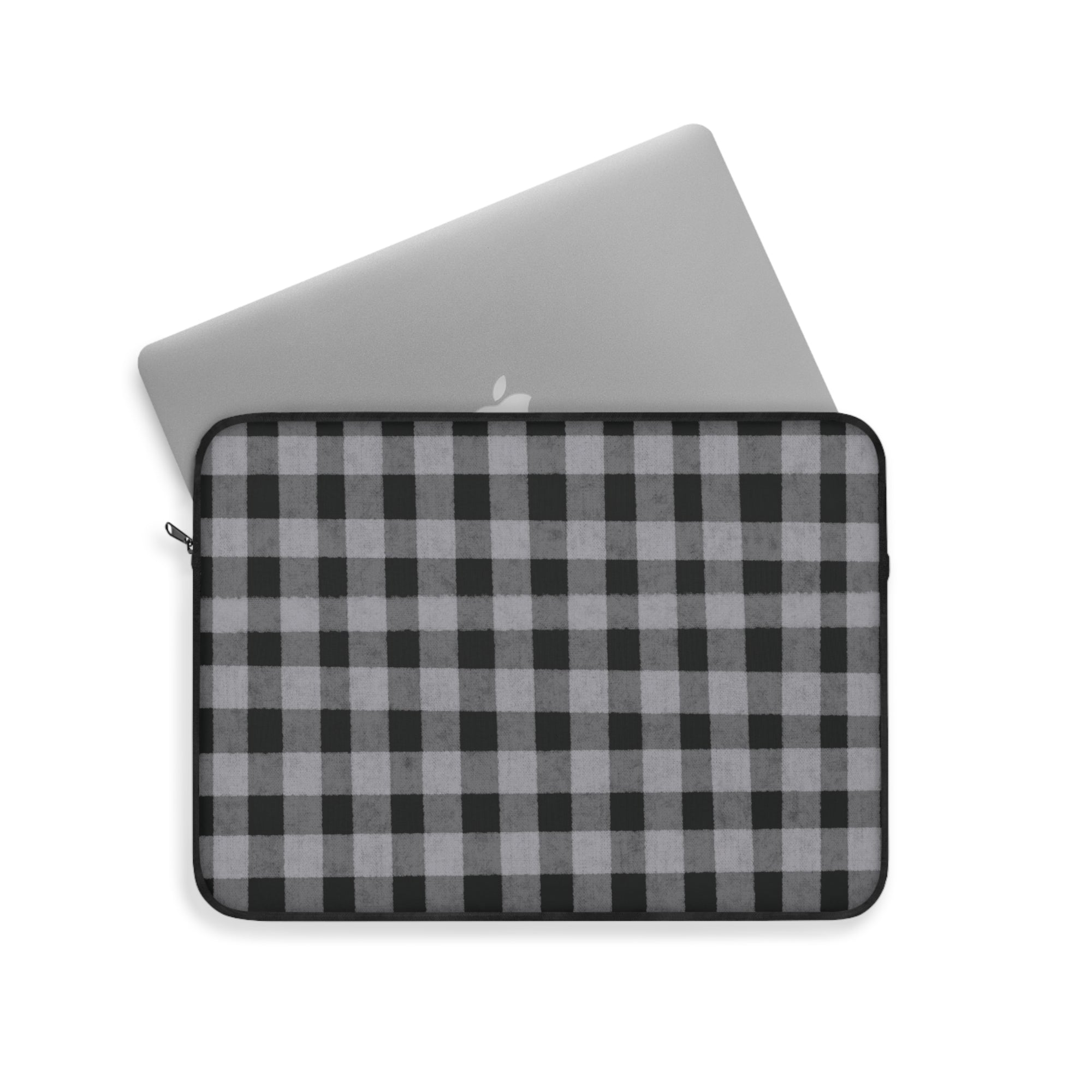 Gray and Black Buffalo Plaid - Laptop Sleeve