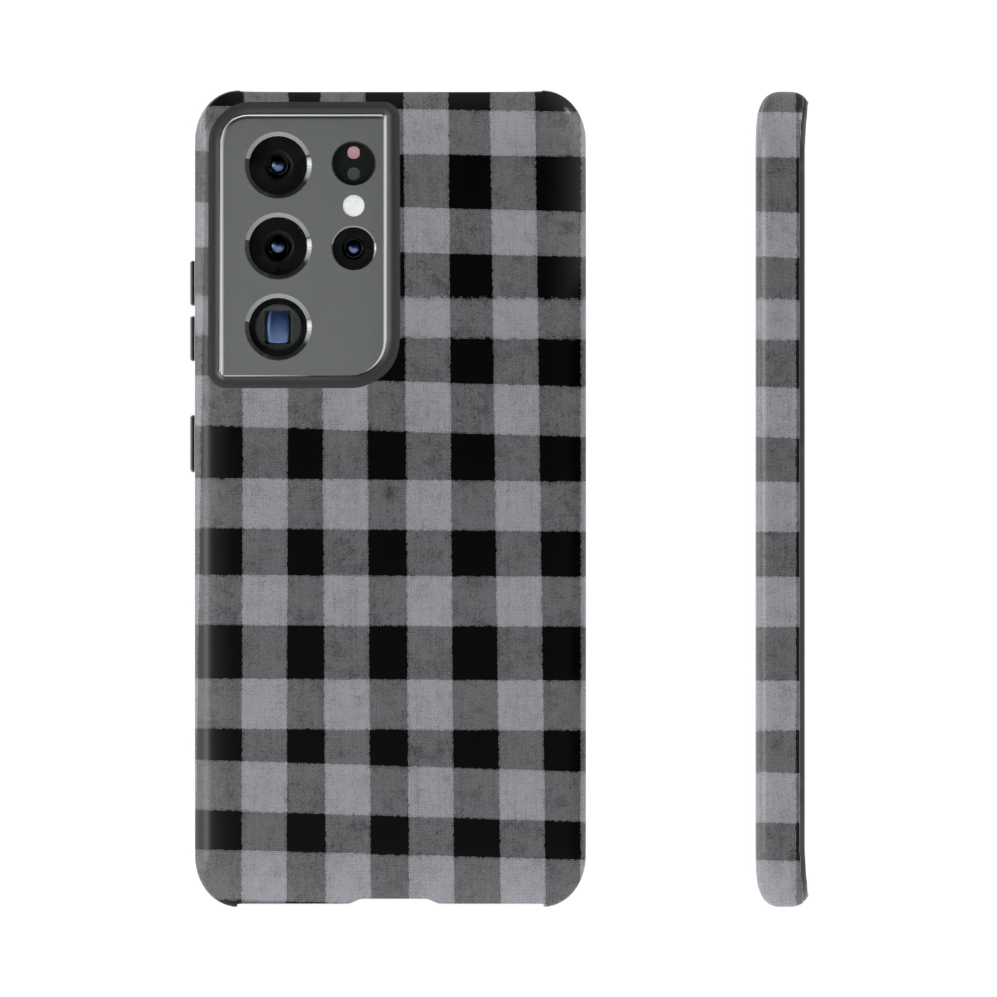 Black and Gray Buffalo Plaid - Tough Phone Case