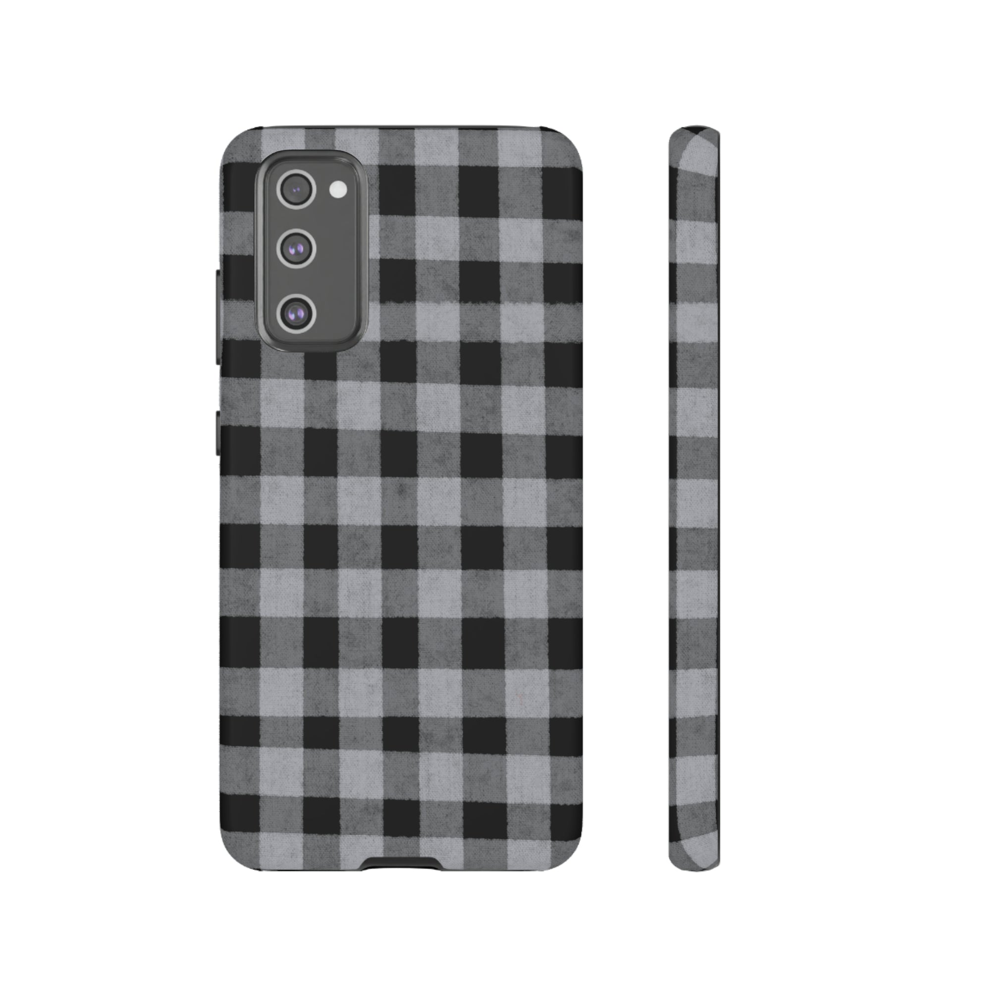 Black and Gray Buffalo Plaid - Tough Phone Case