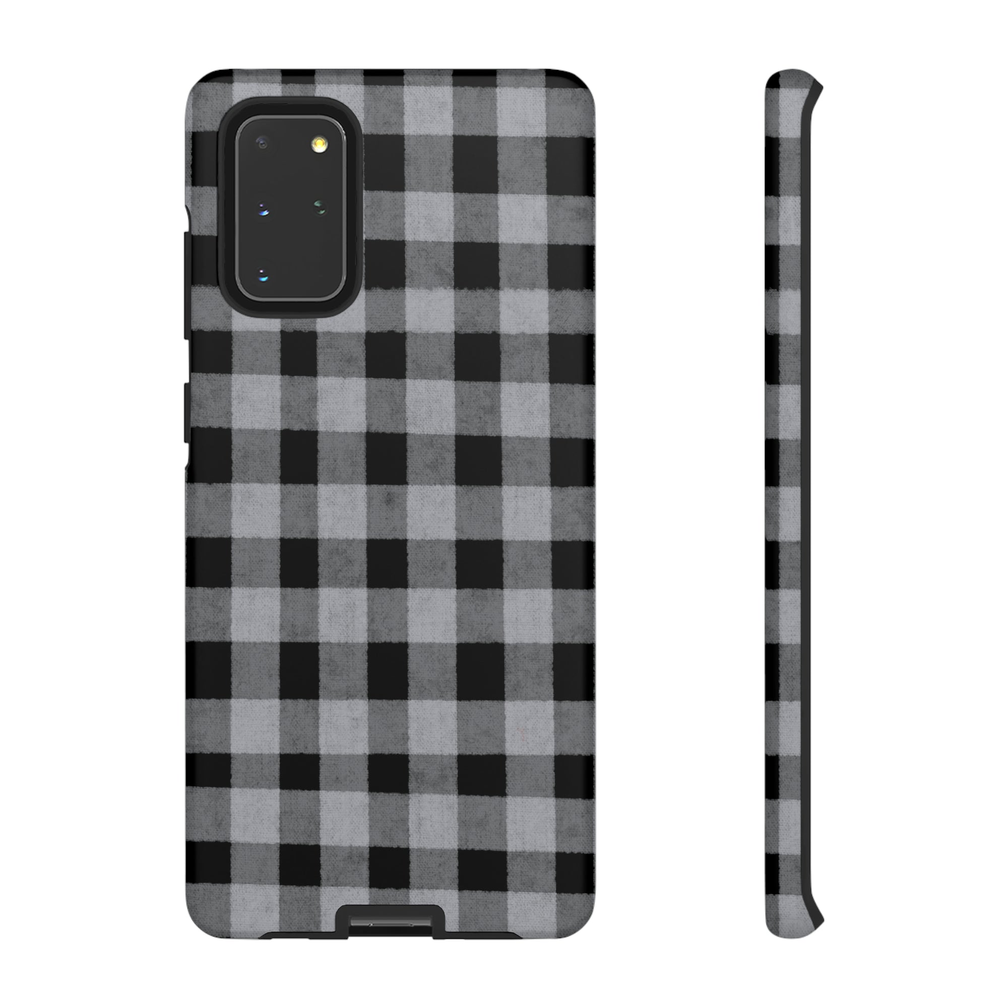 Black and Gray Buffalo Plaid - Tough Phone Case