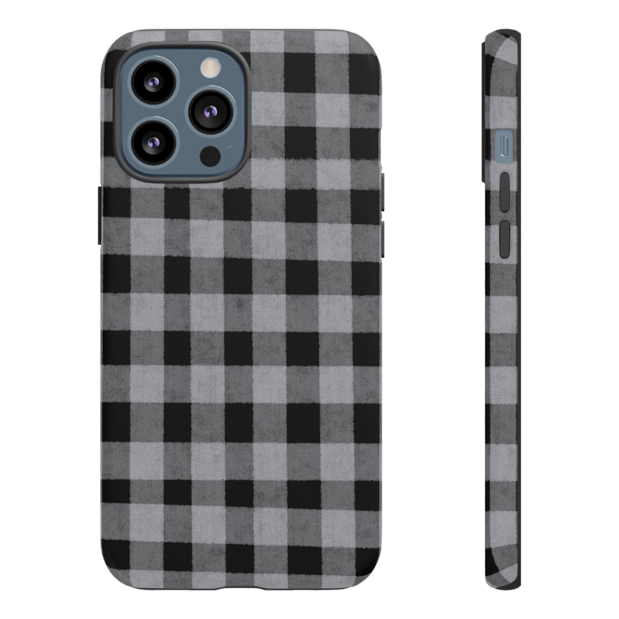 Black and Gray Buffalo Plaid - Tough Phone Case