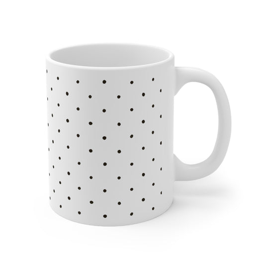 Black Polk-a-dot Ceramic Mug