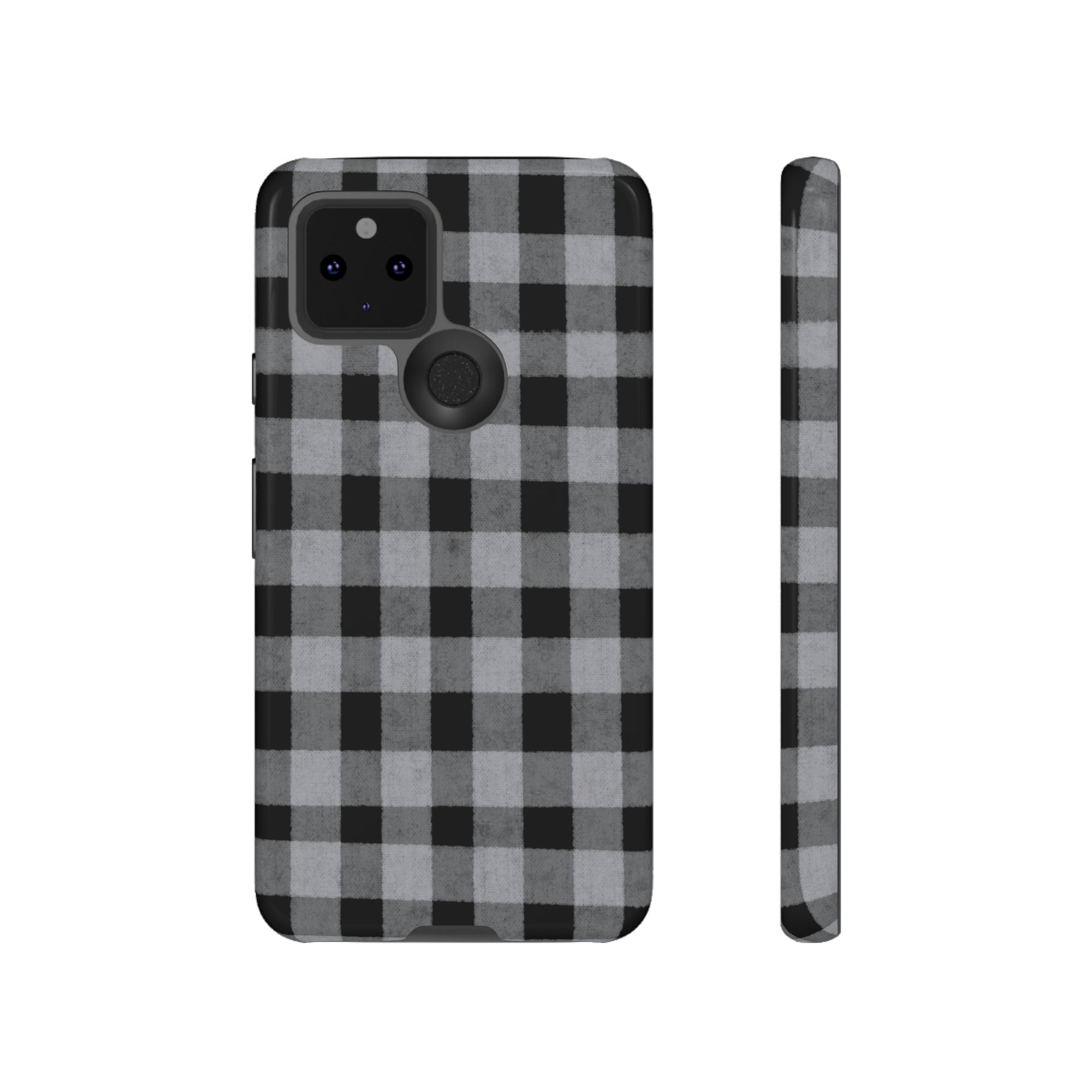 Black and Gray Buffalo Plaid - Tough Phone Case