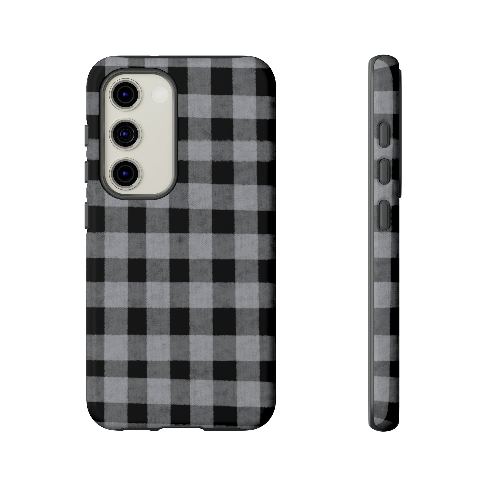 Black and Gray Buffalo Plaid - Tough Phone Case