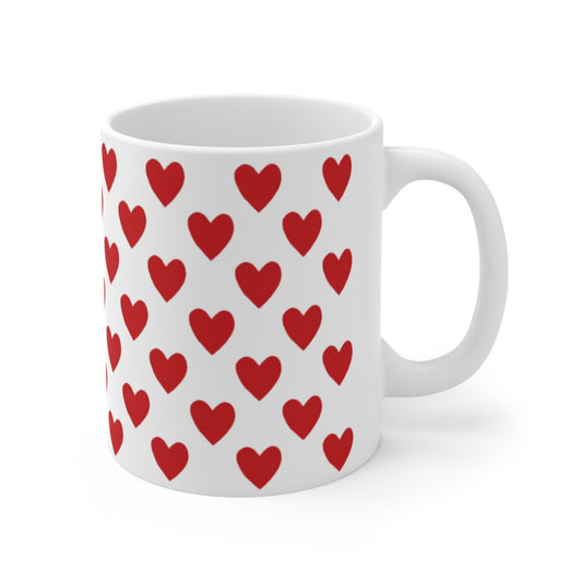Red Hearts Ceramic Mug