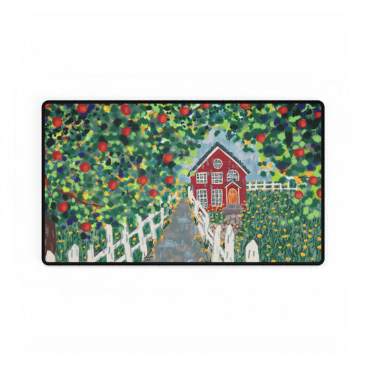 Red House in the Countryside - Desk Mat Mouse Pad