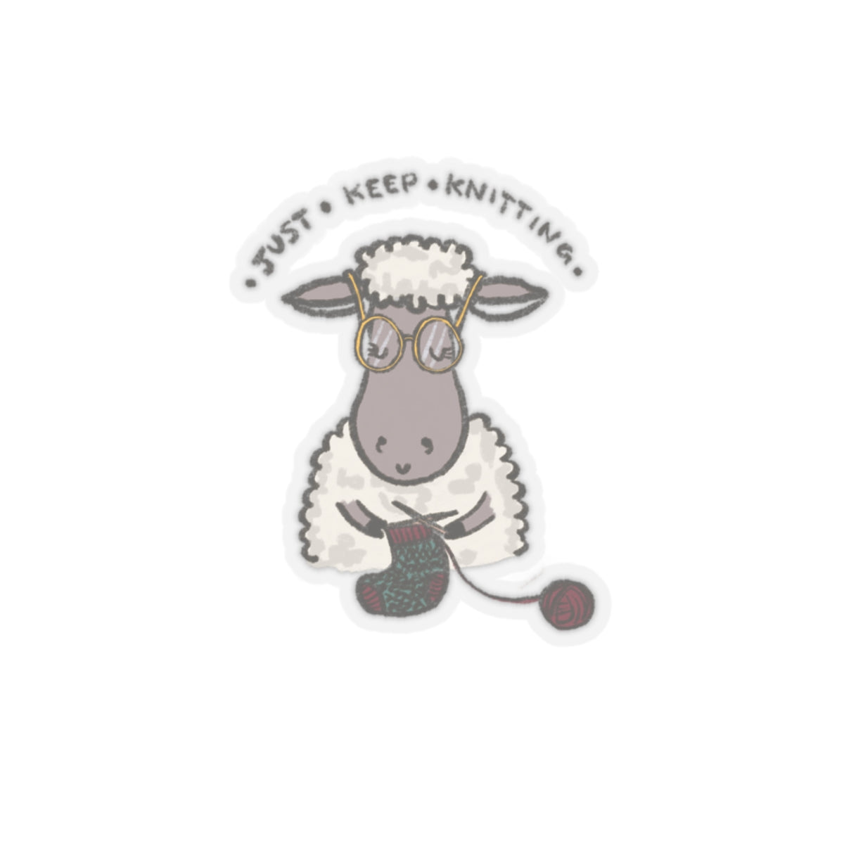 Just Keep Knitting Sheep - Sticker