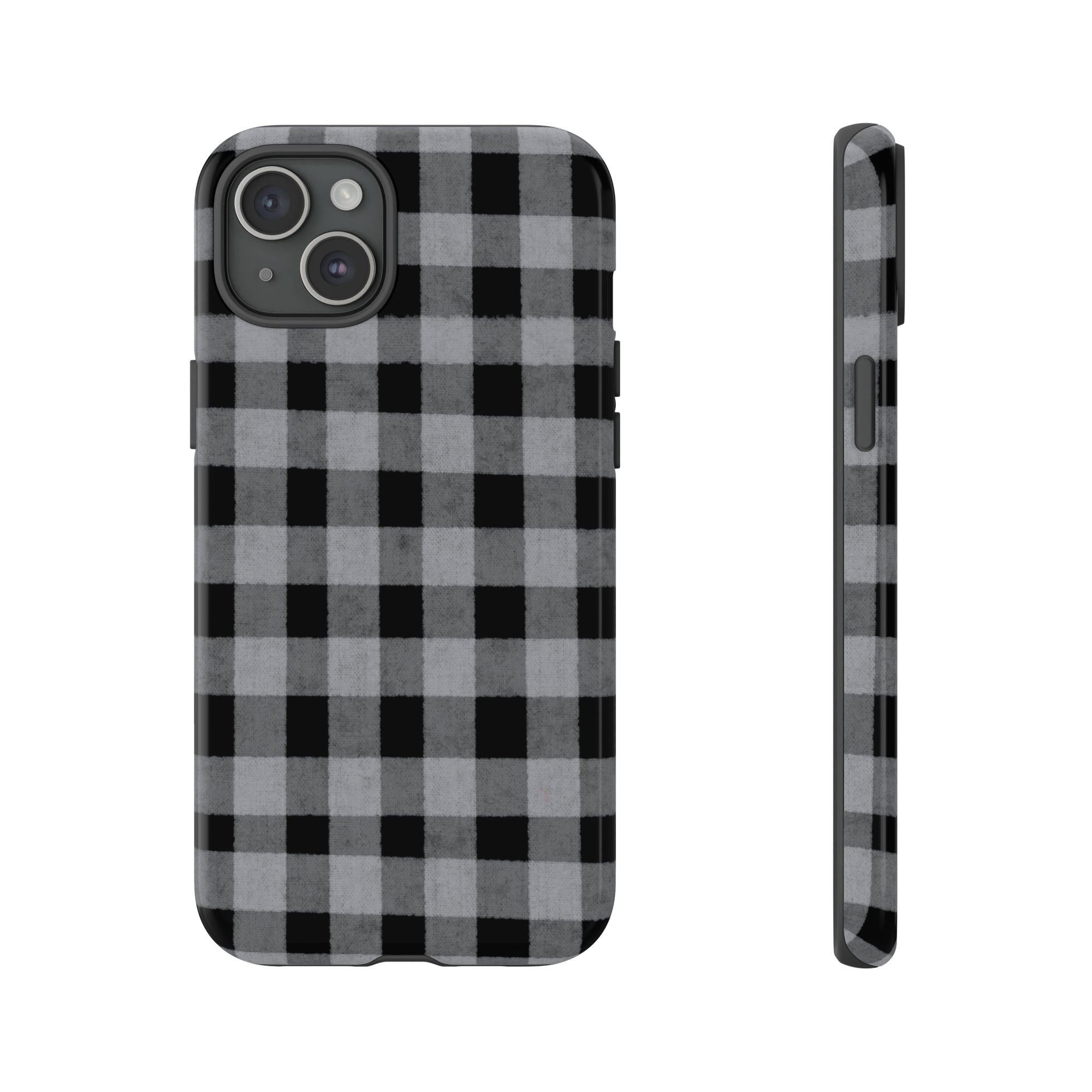 Black and Gray Buffalo Plaid - Tough Phone Case