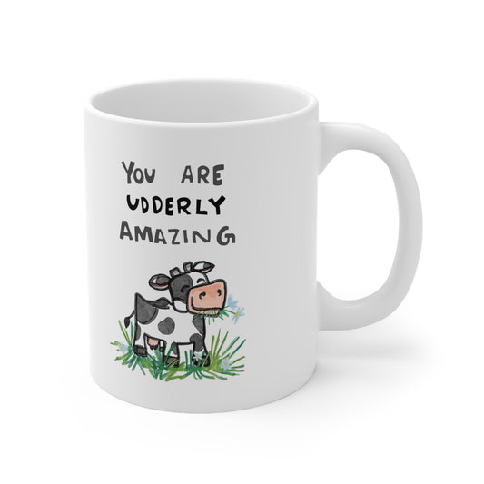 You Are Udderly Amazing Happy Cow Ceramic Mug