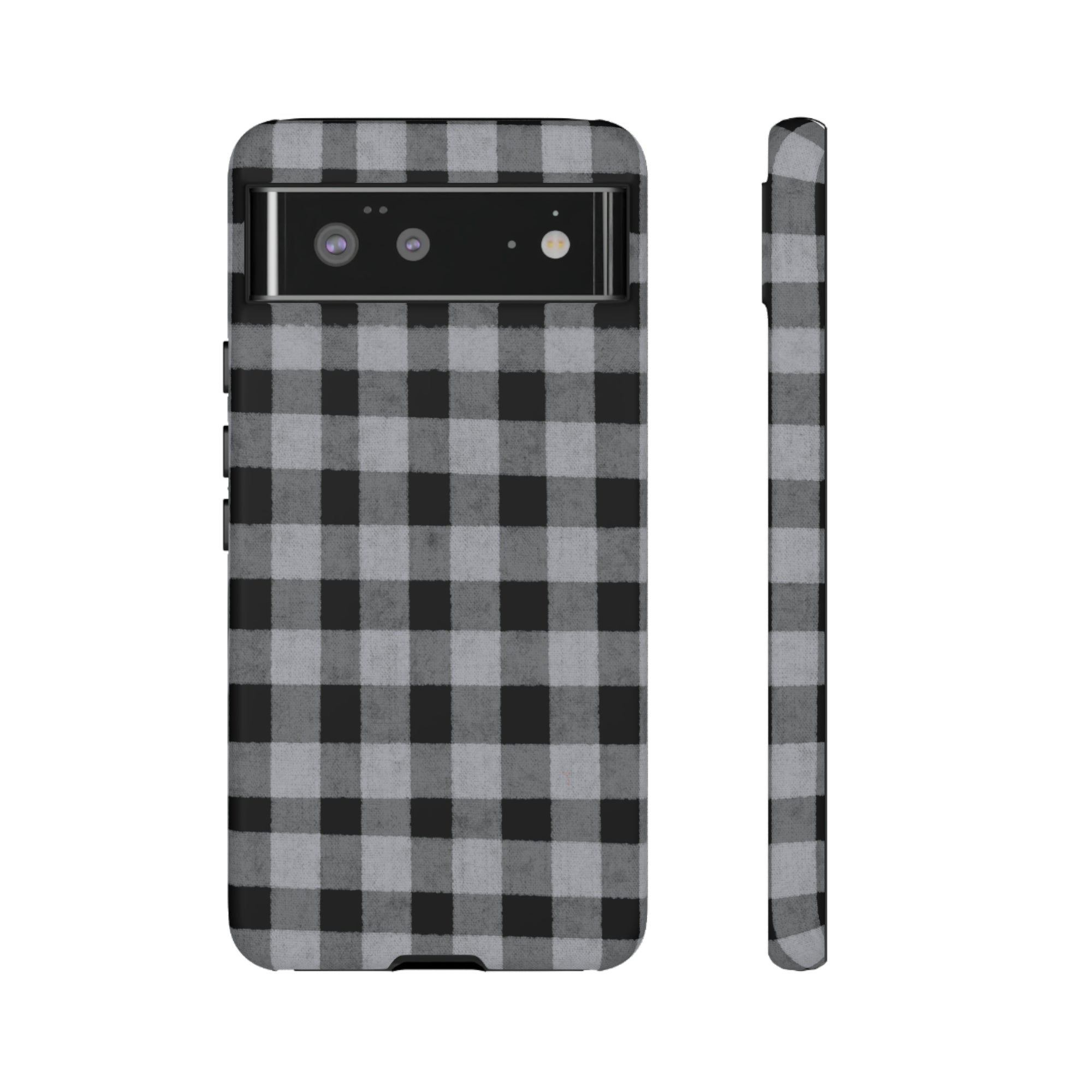 Black and Gray Buffalo Plaid - Tough Phone Case