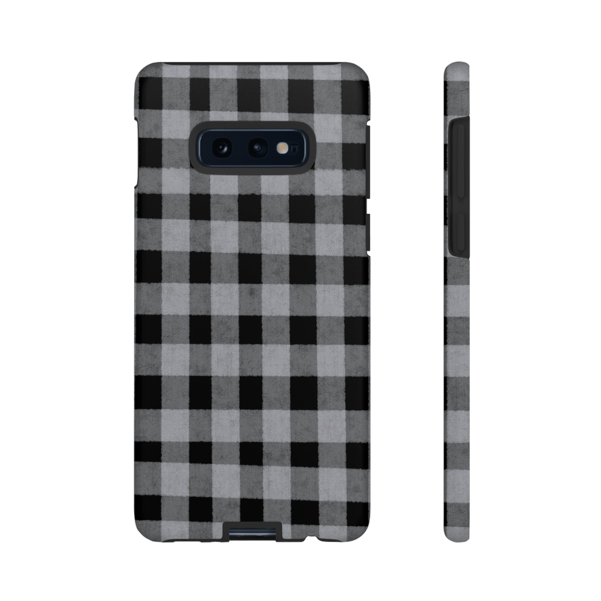 Black and Gray Buffalo Plaid - Tough Phone Case