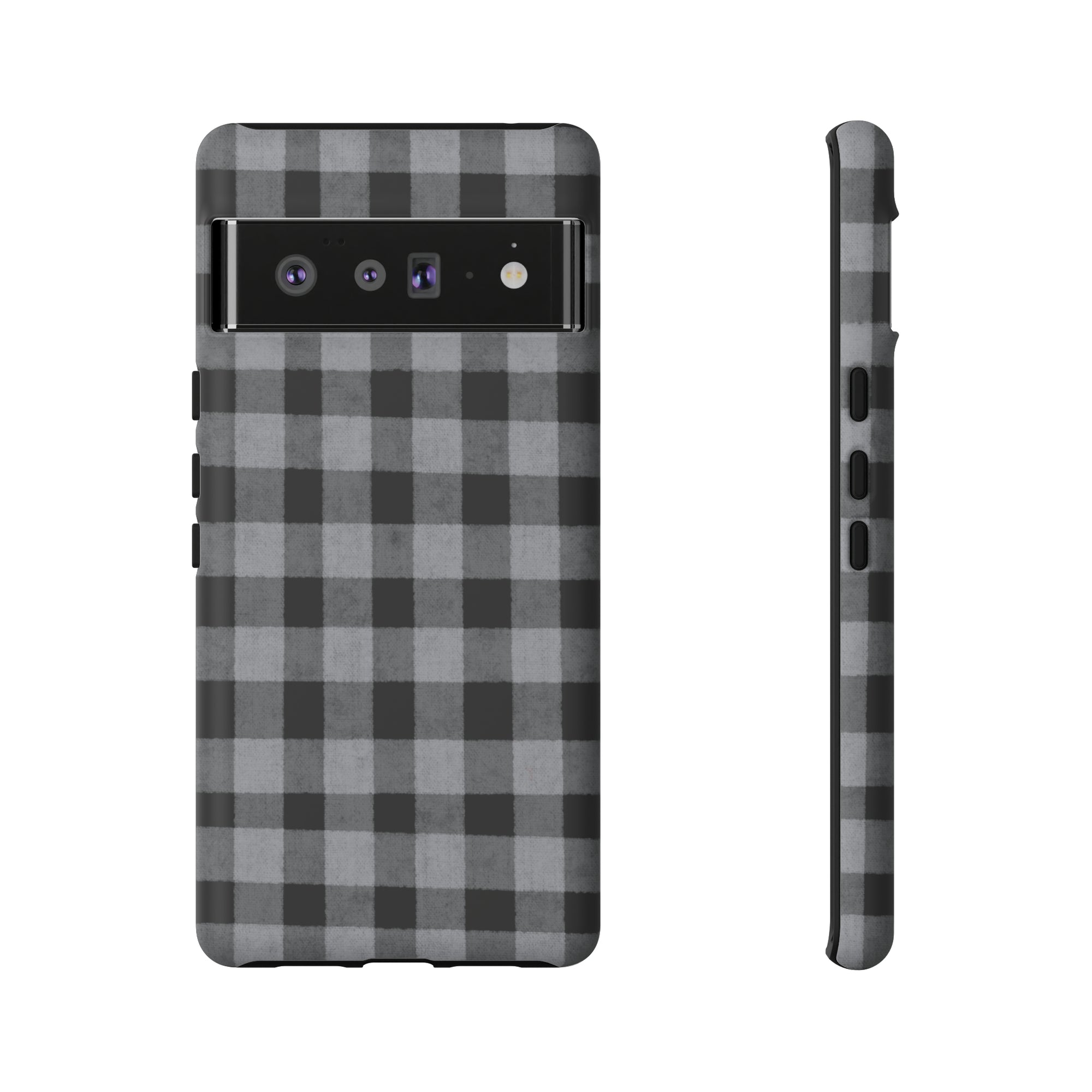 Black and Gray Buffalo Plaid - Tough Phone Case