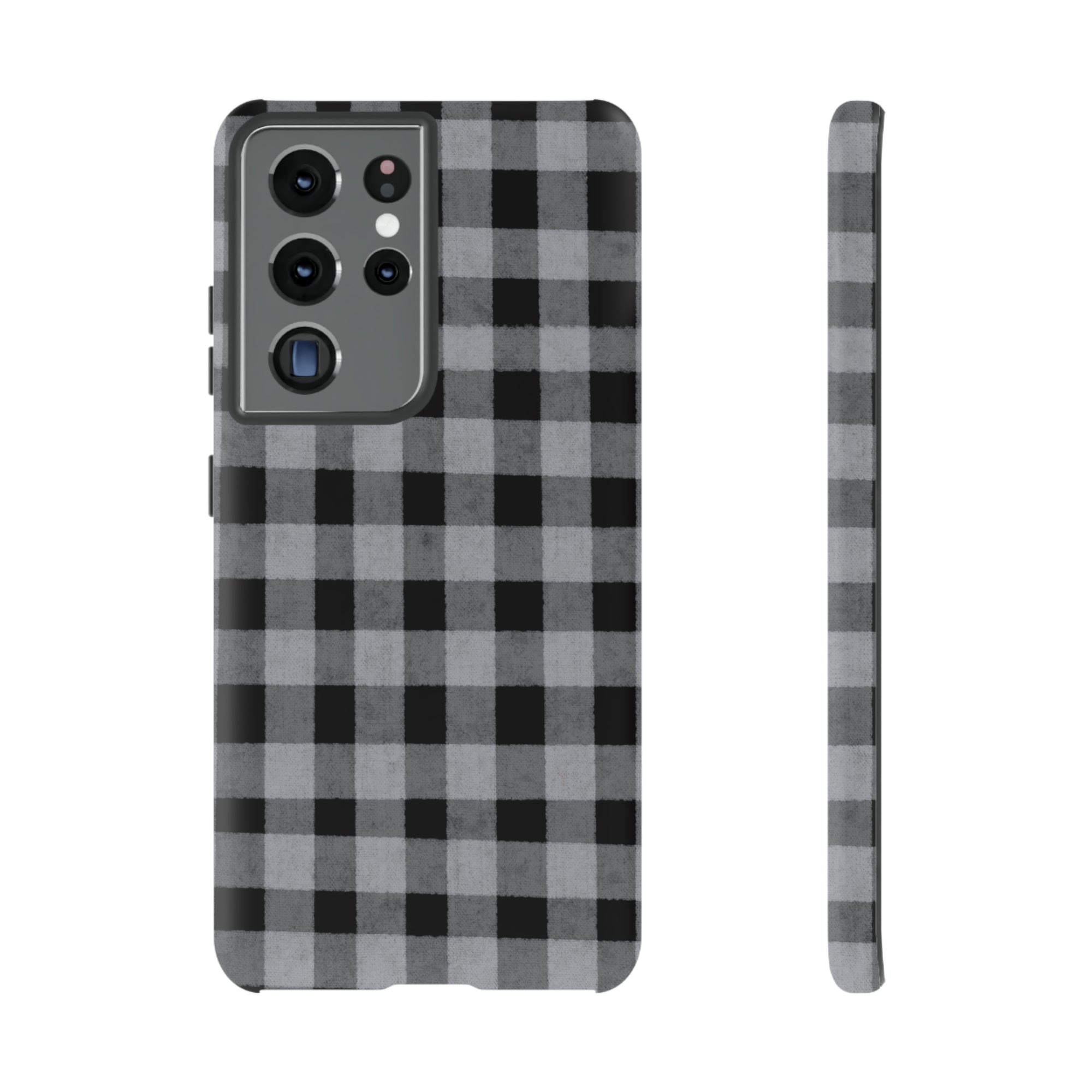 Black and Gray Buffalo Plaid - Tough Phone Case