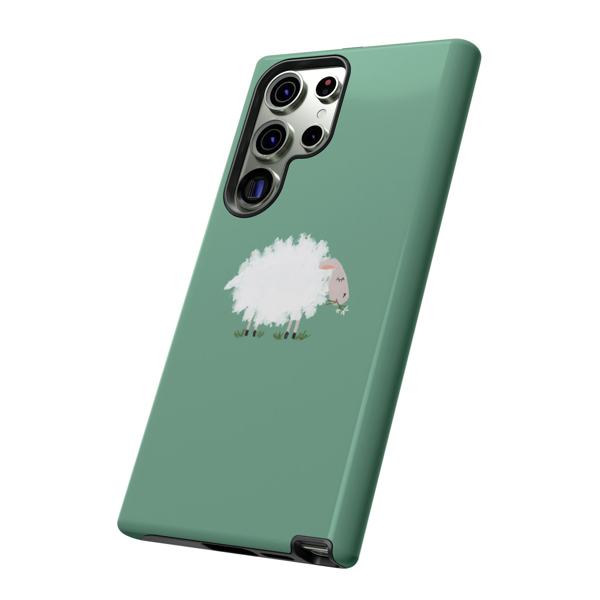 Fuzzy Sheep Chewing Cud - Tough Phone Case