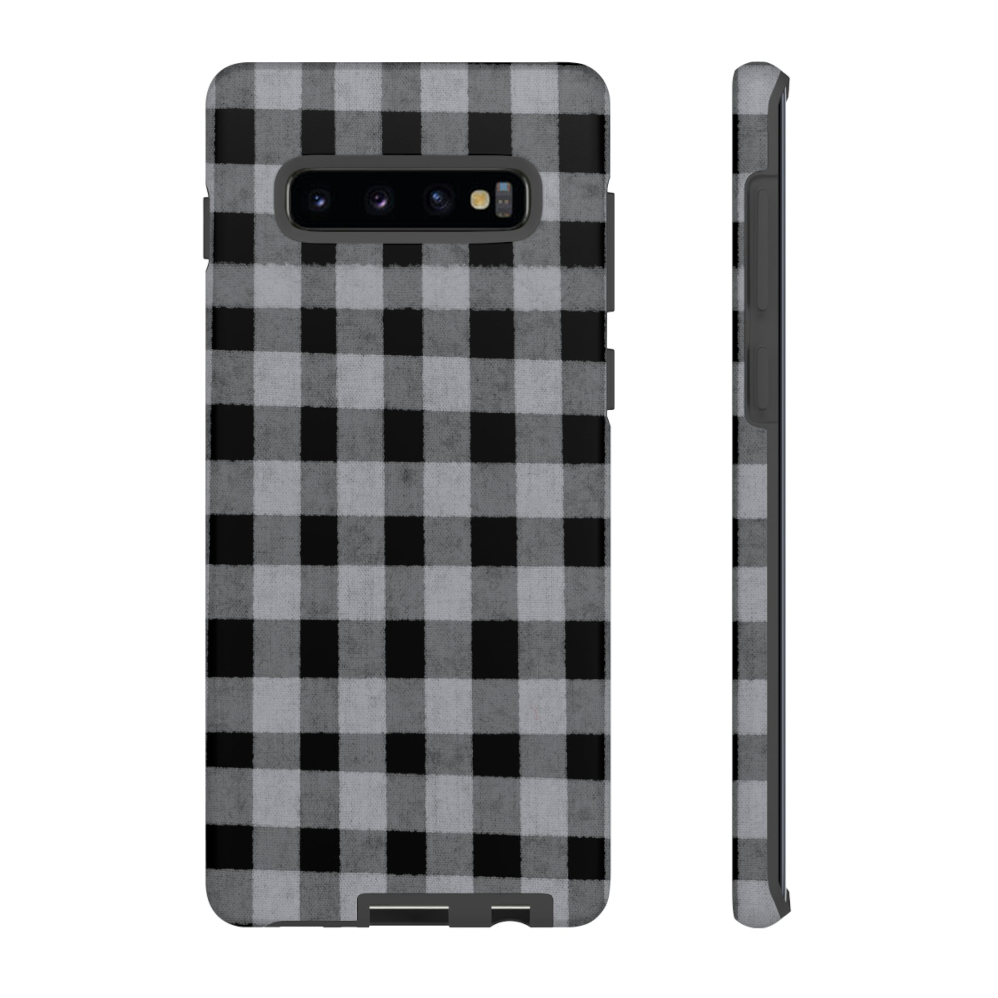 Black and Gray Buffalo Plaid - Tough Phone Case