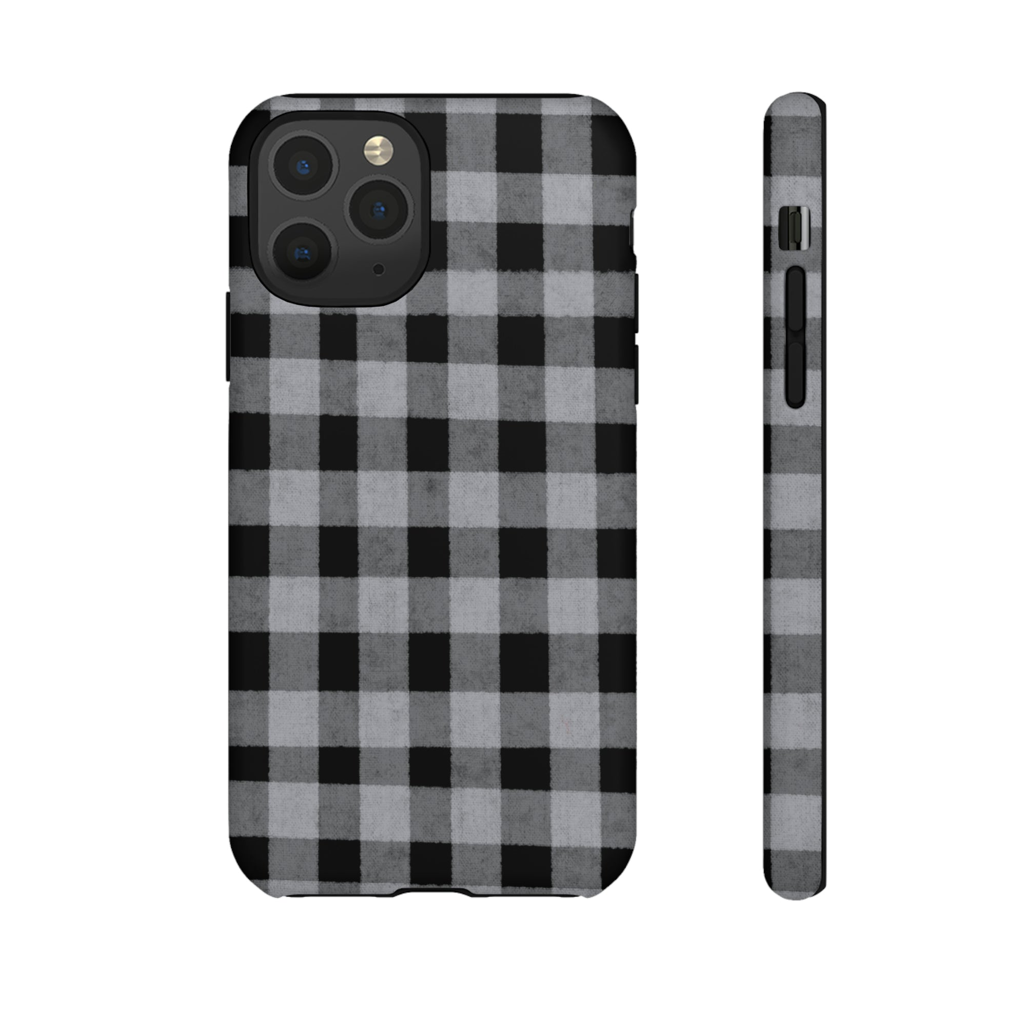 Black and Gray Buffalo Plaid - Tough Phone Case