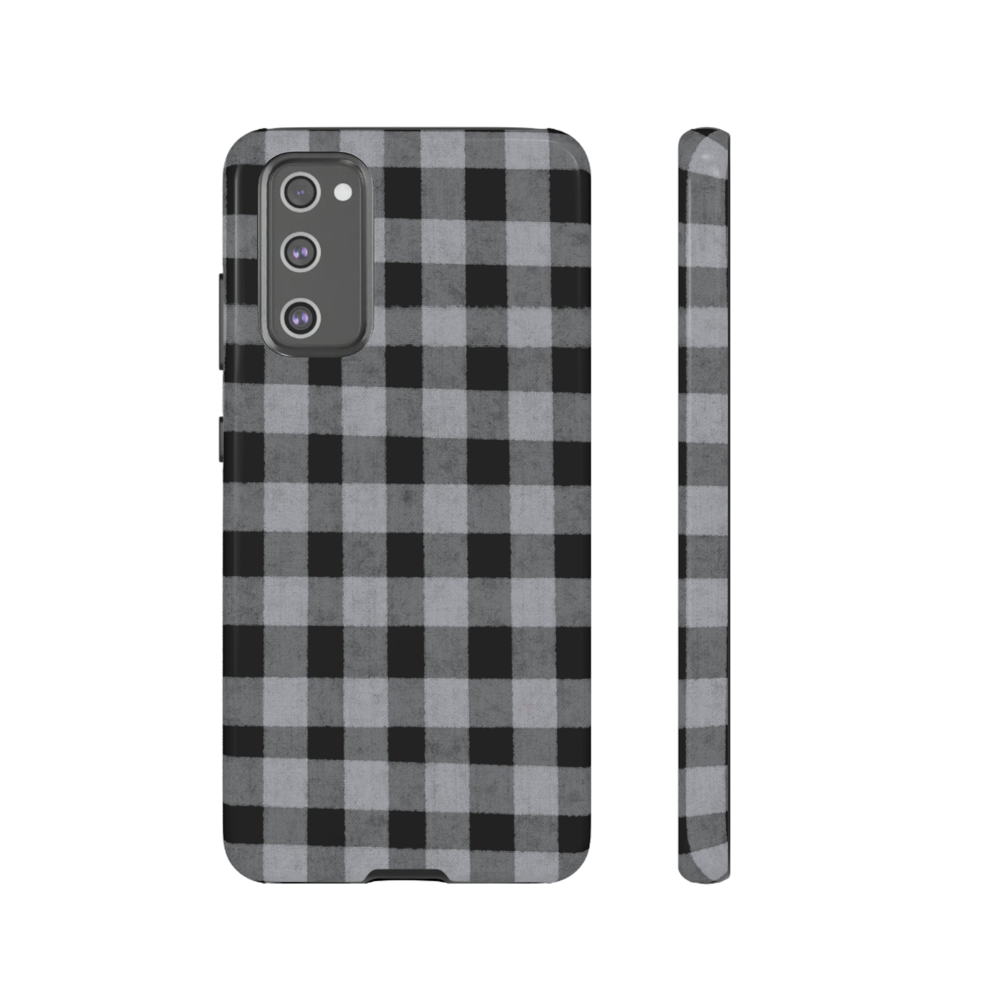 Black and Gray Buffalo Plaid - Tough Phone Case