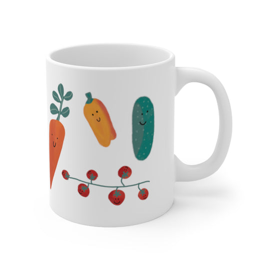 Smiley Veggies Ceramic Mug