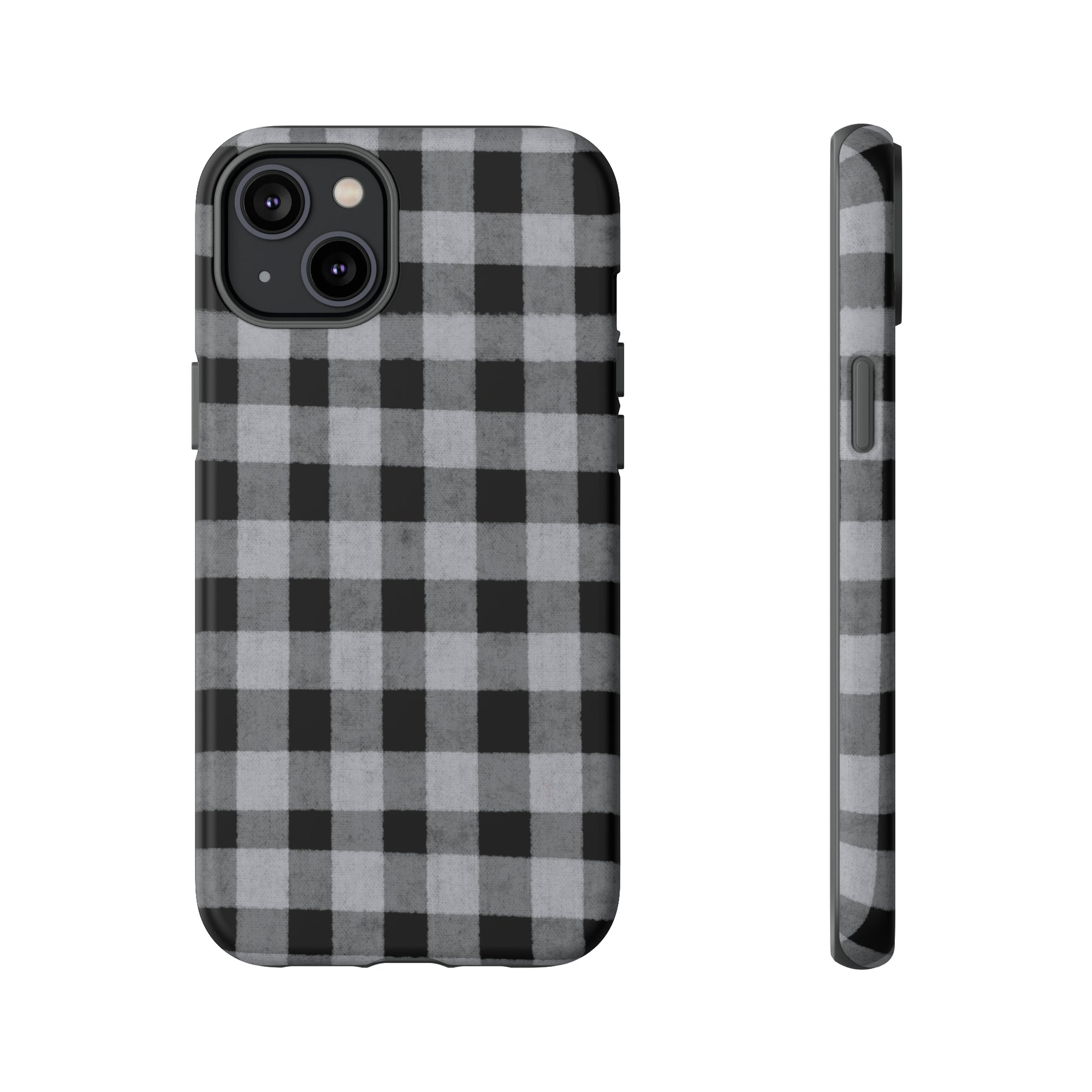 Black and Gray Buffalo Plaid - Tough Phone Case