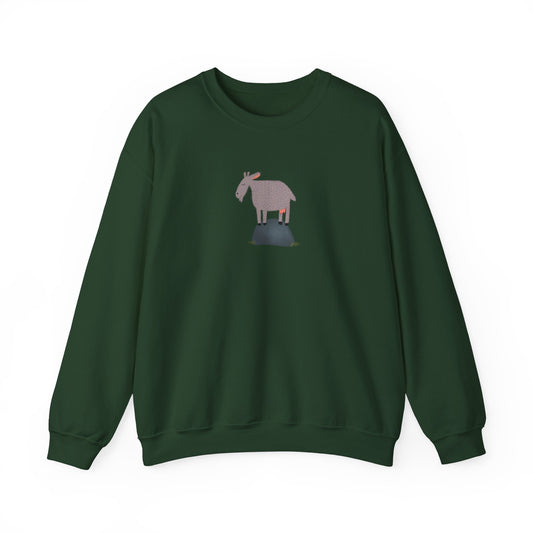 Goat on a Rock Crewneck Sweatshirt