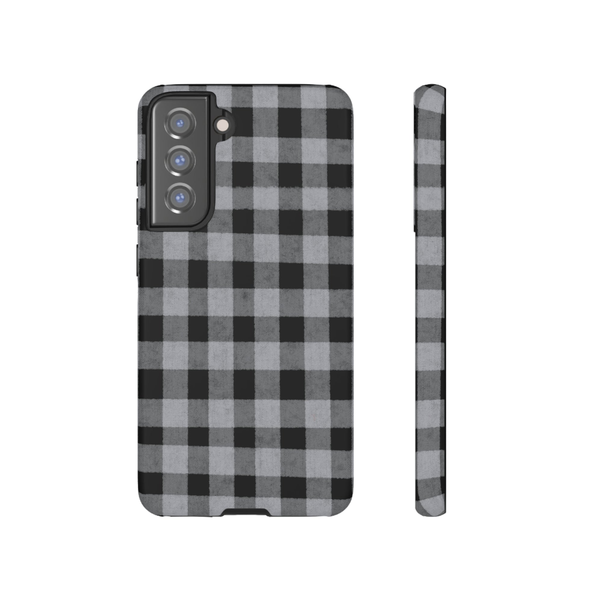 Black and Gray Buffalo Plaid - Tough Phone Case