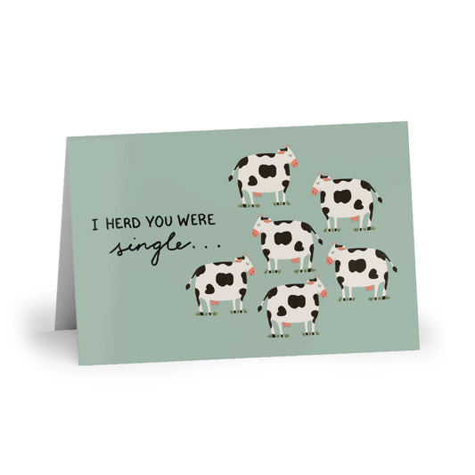 "I Herd You Were Single" Cow Valentine's Day Card