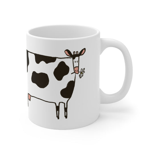 Big Cow with Daisy Ceramic Mug
