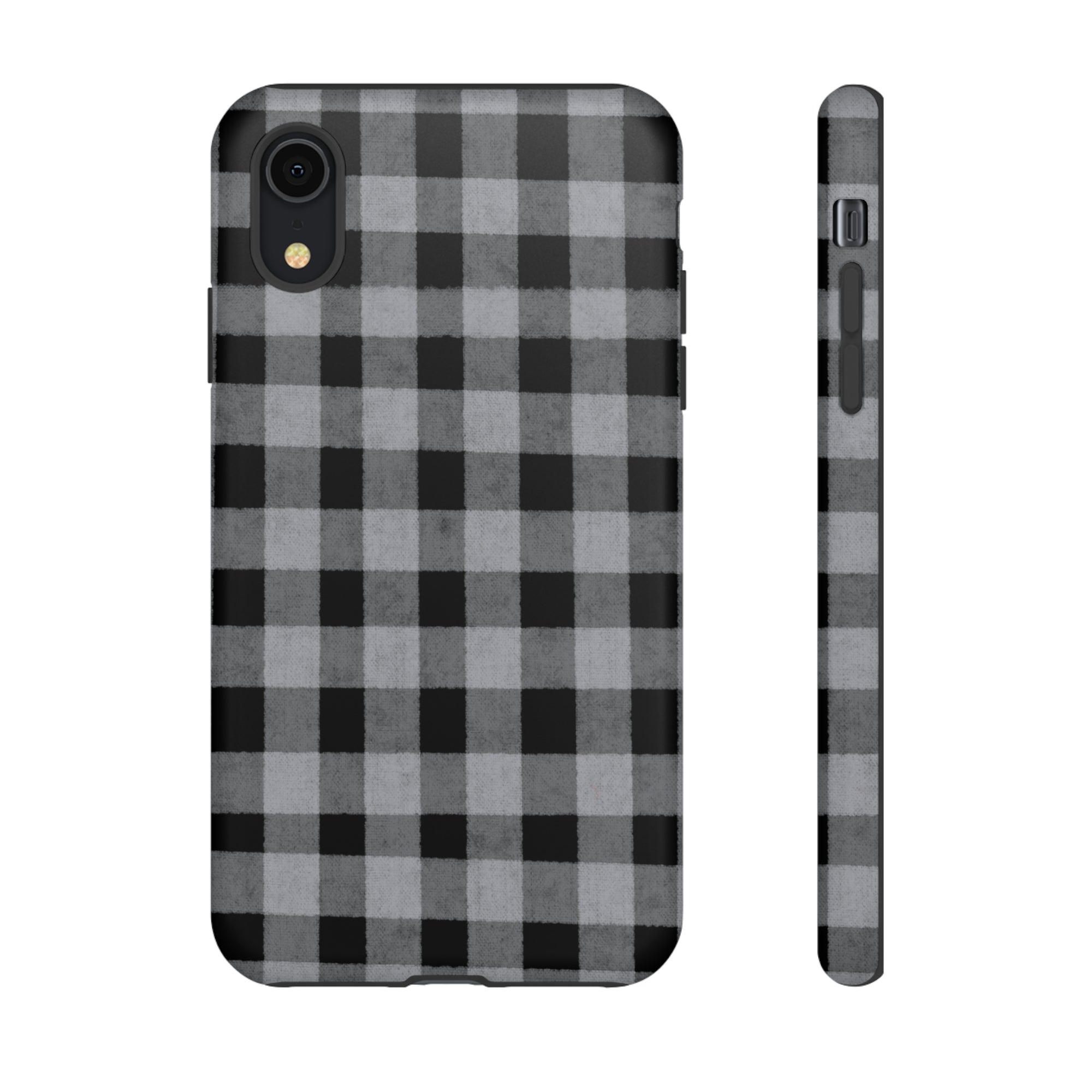 Black and Gray Buffalo Plaid - Tough Phone Case