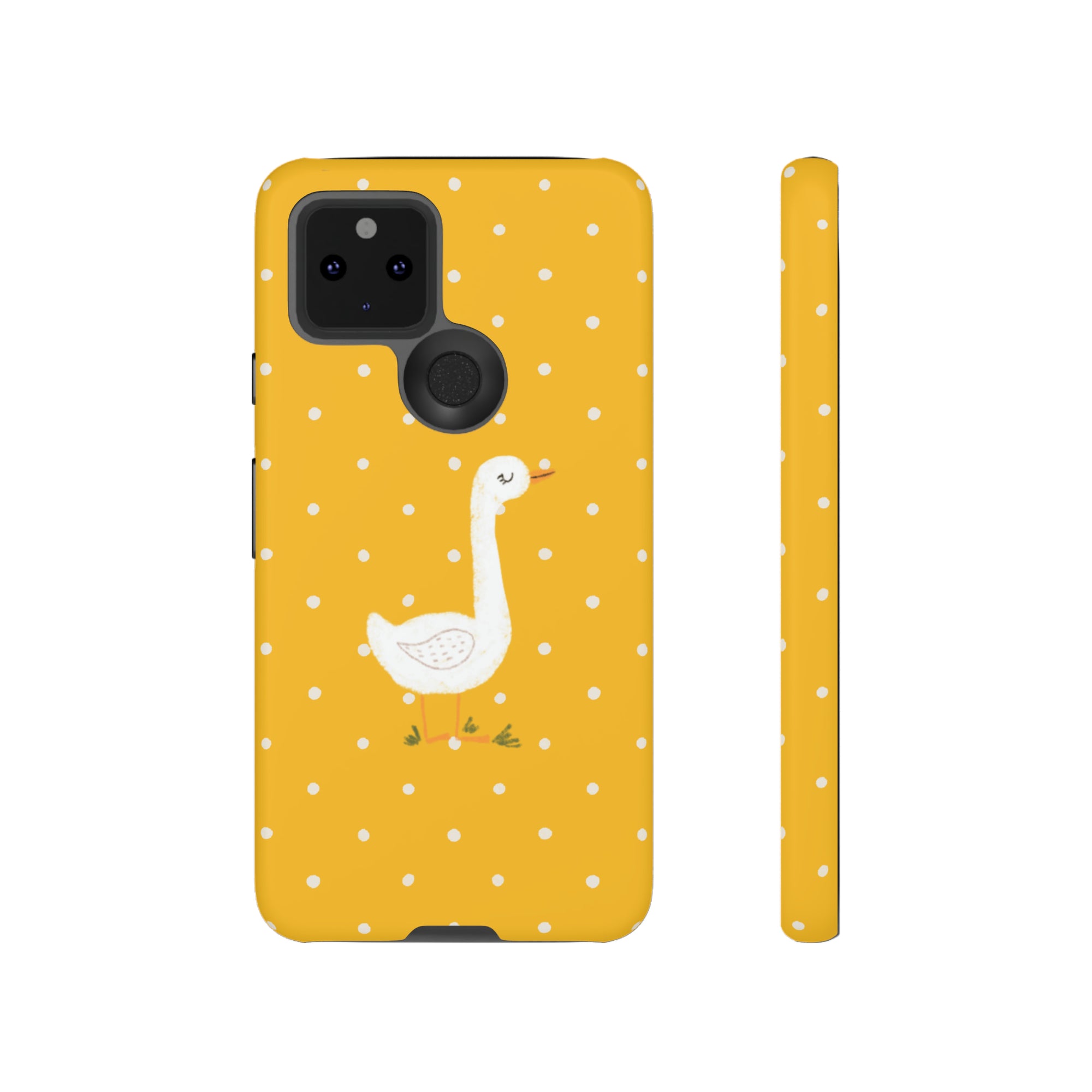 Sweet Goose on Yellow Polk-a-dot  - Tough Phone Case