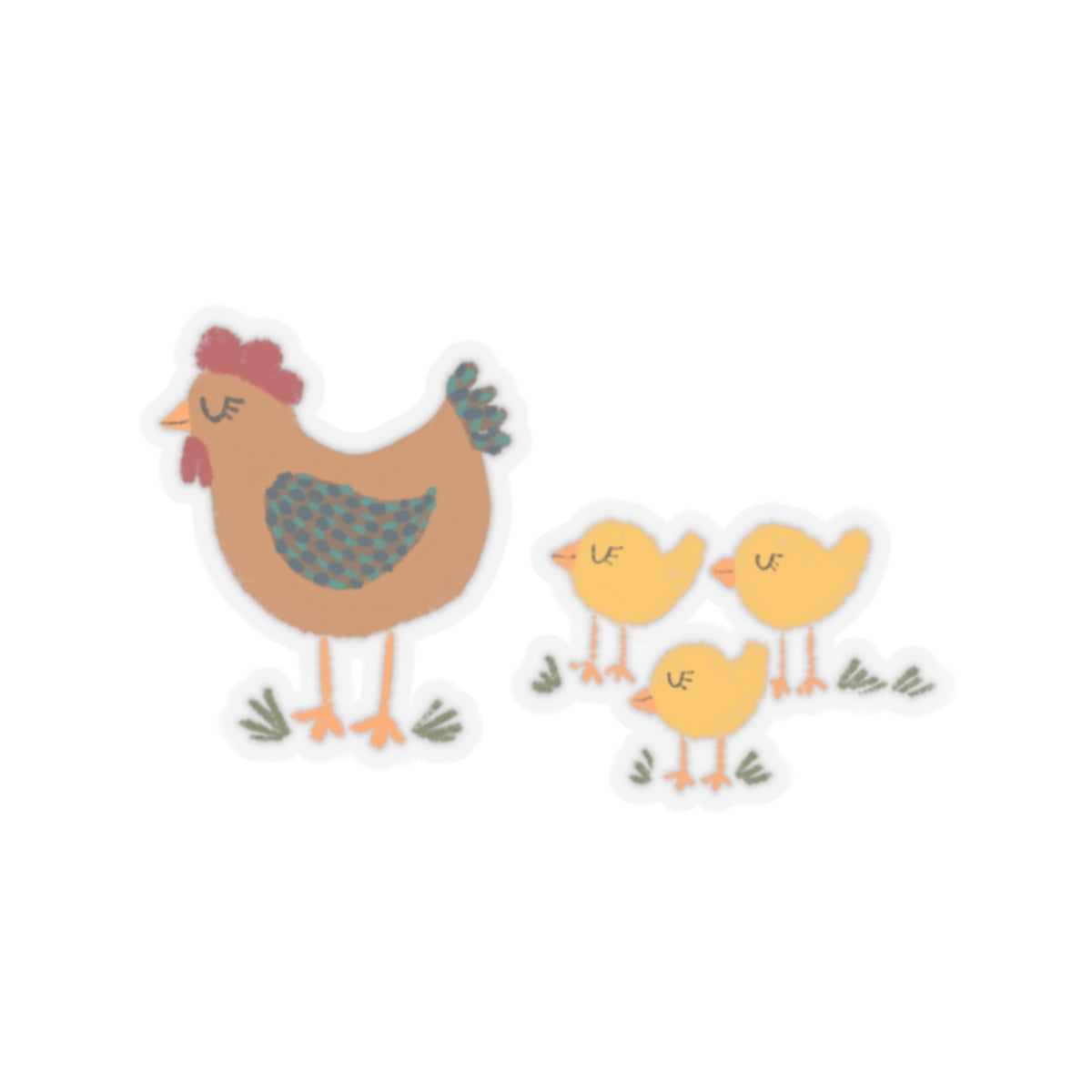 Chicken and Her Chicks - Sticker