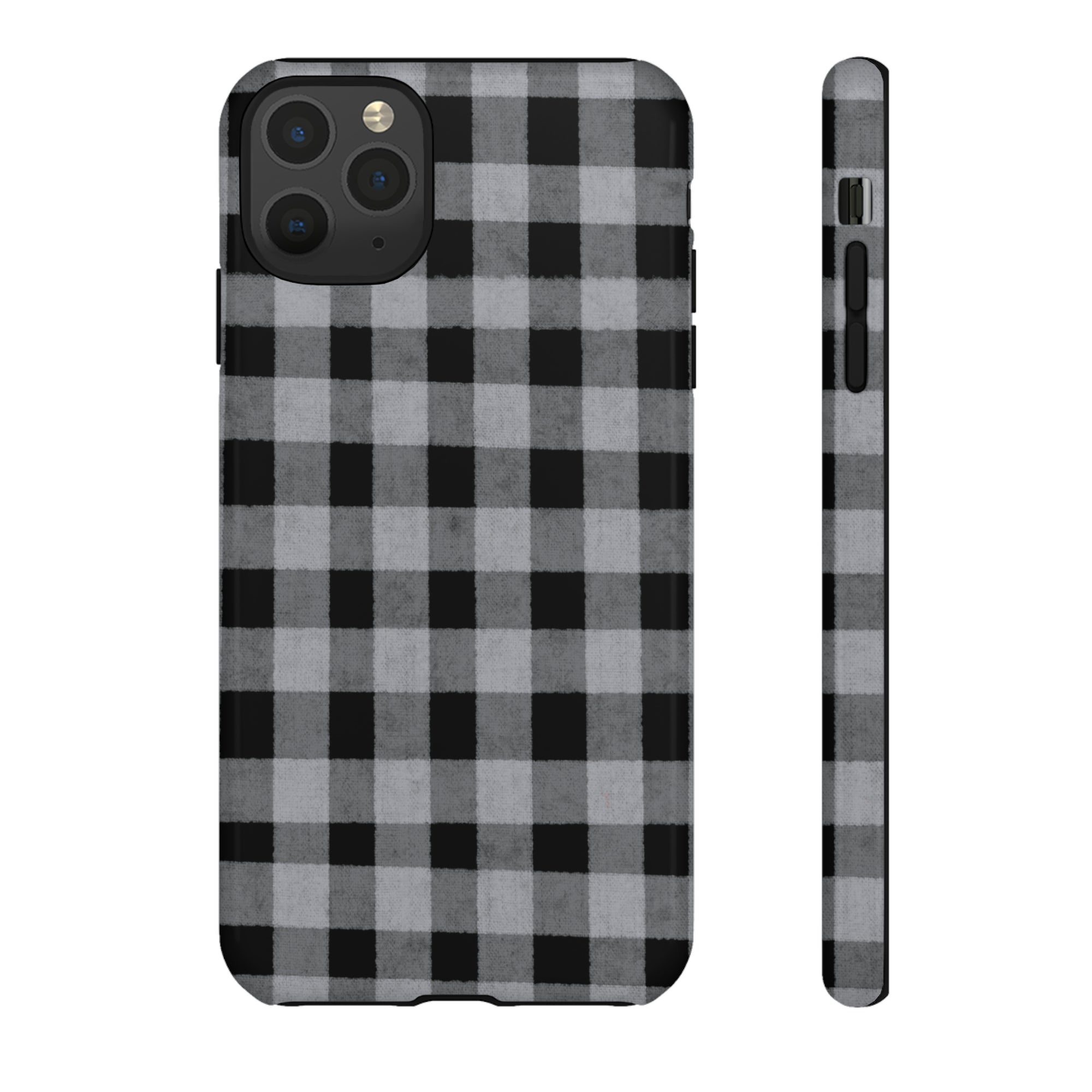 Black and Gray Buffalo Plaid - Tough Phone Case