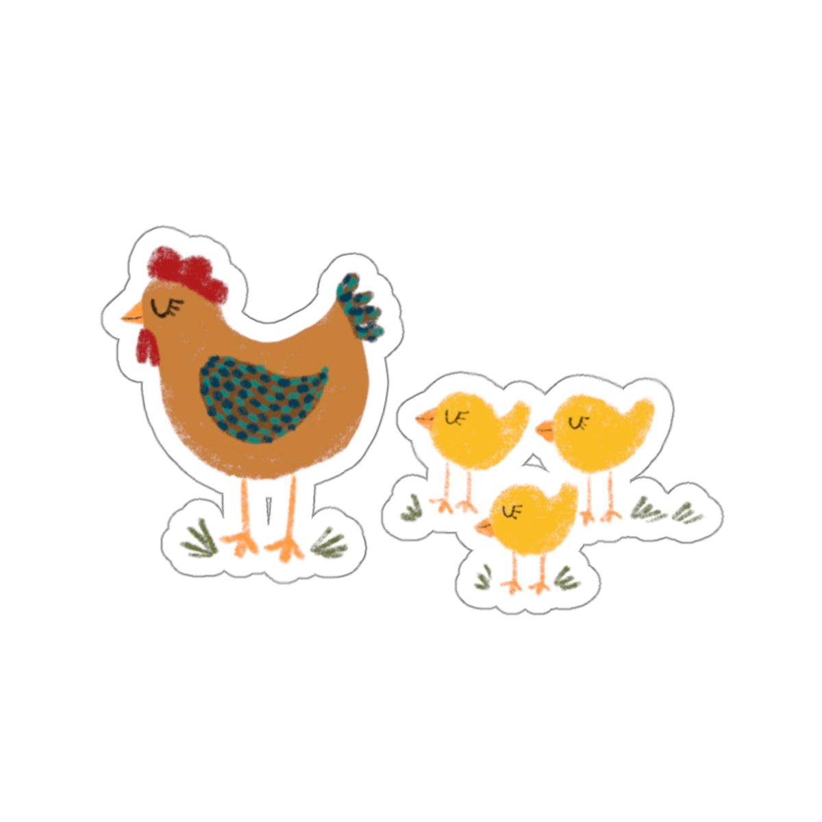 Chicken and Her Chicks - Sticker