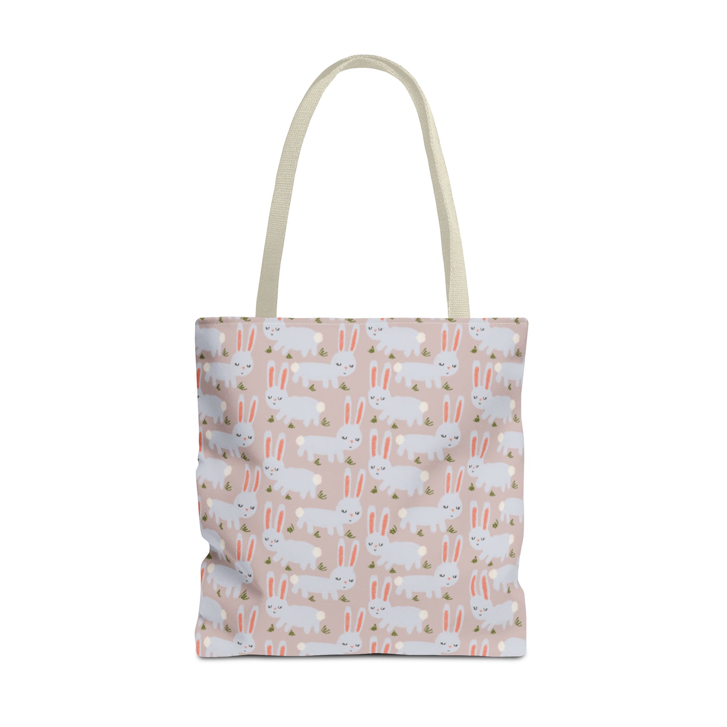 Cute Bunnies on Pink Tote Bag
