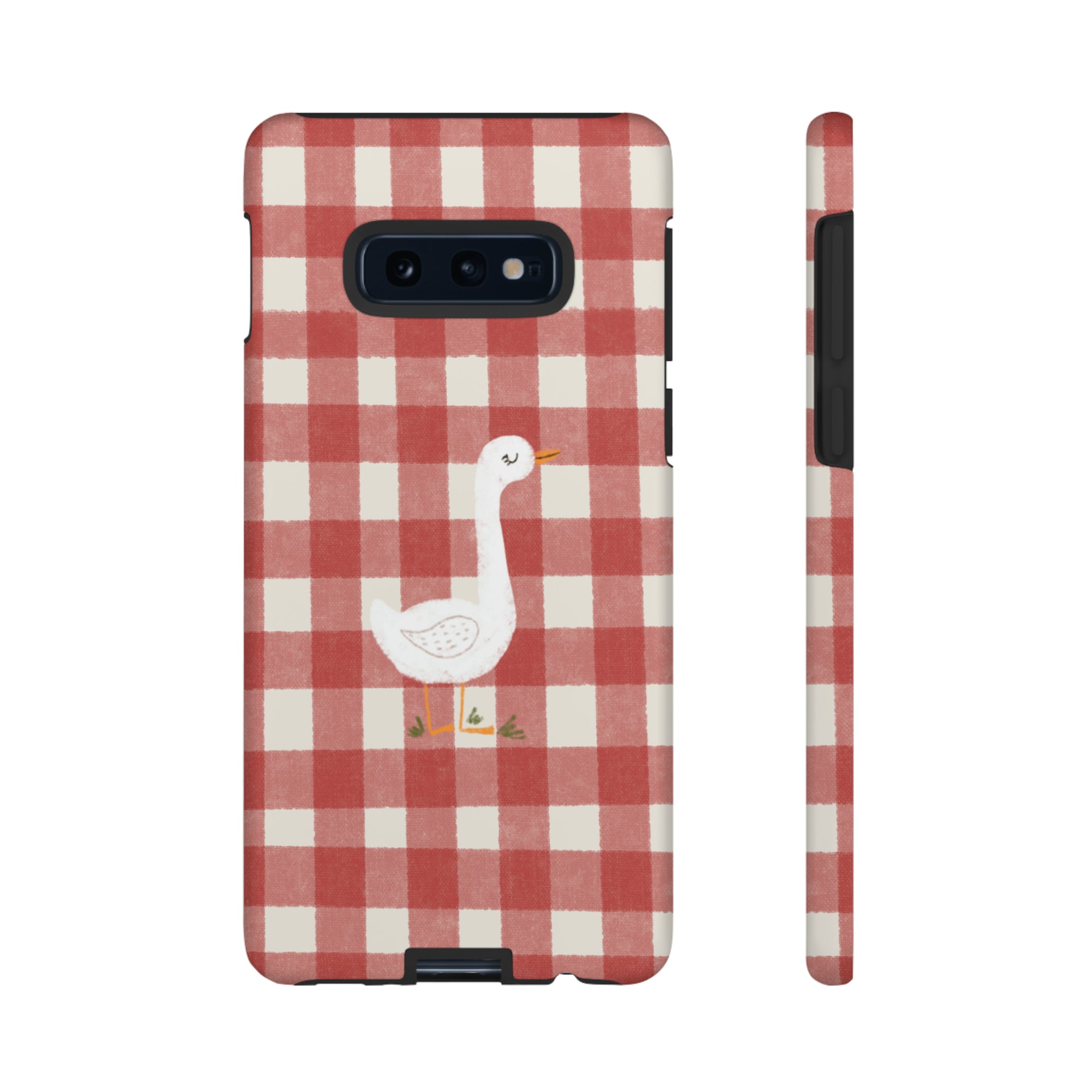 Sweet Goose on Red Plaid - Tough Phone Case