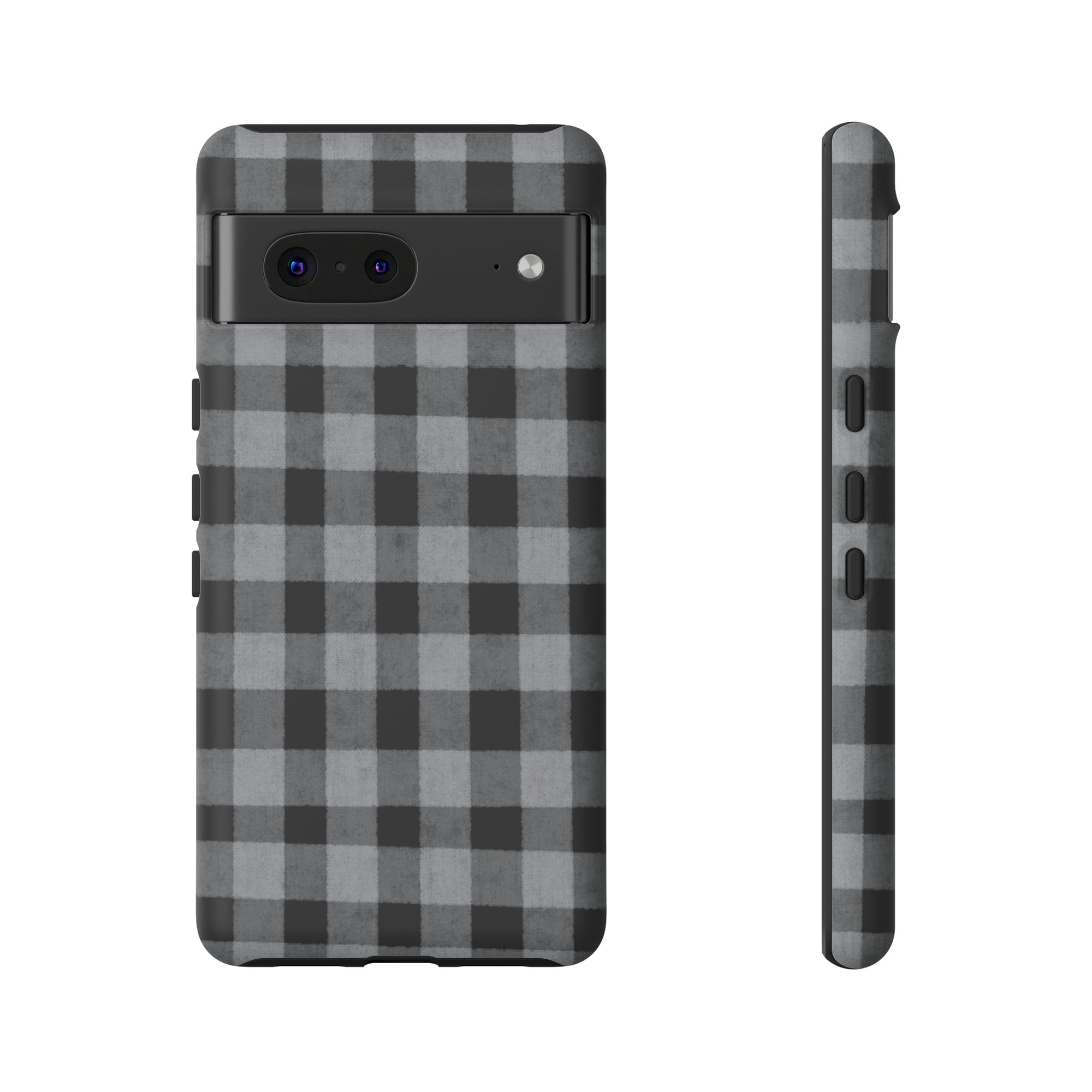 Black and Gray Buffalo Plaid - Tough Phone Case