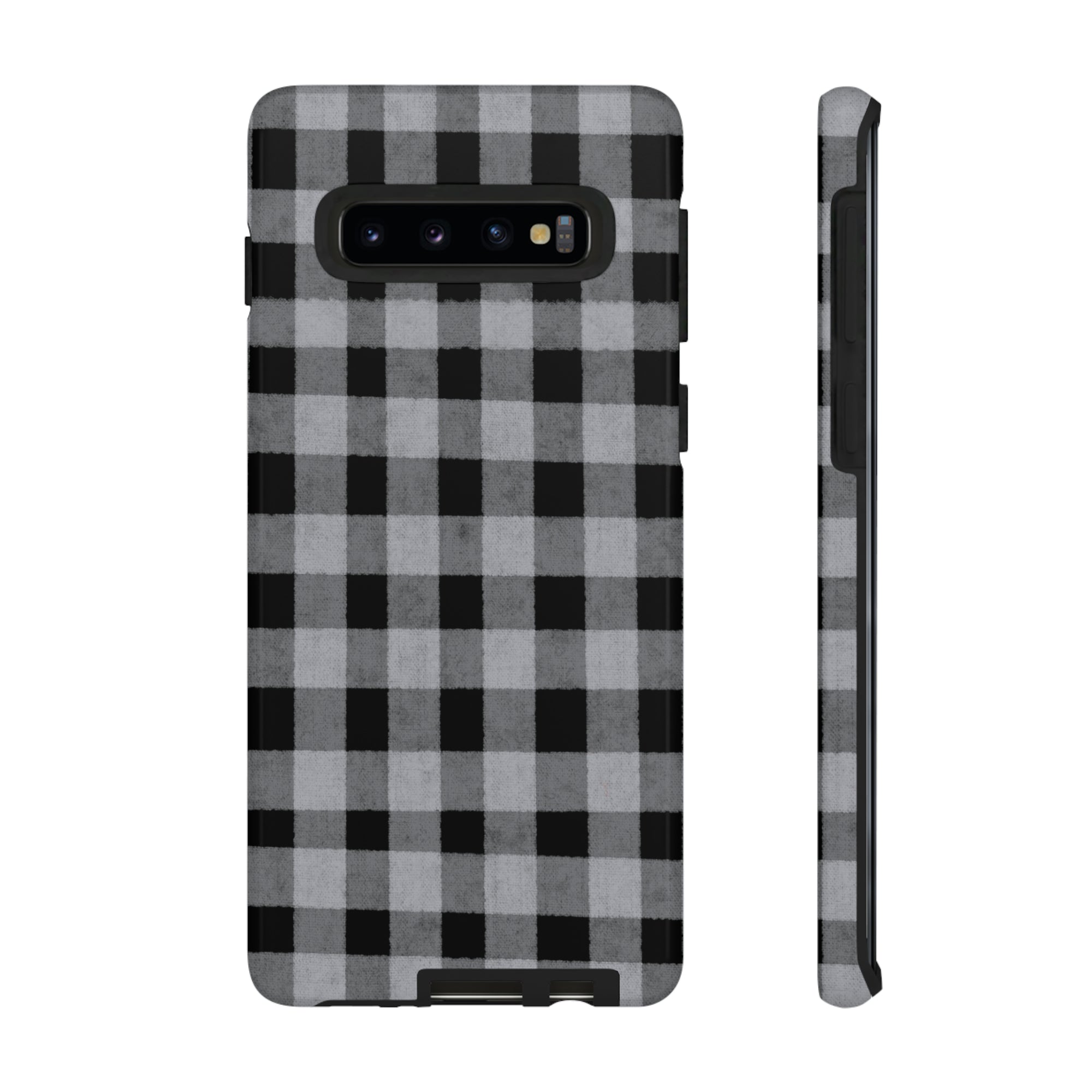 Black and Gray Buffalo Plaid - Tough Phone Case