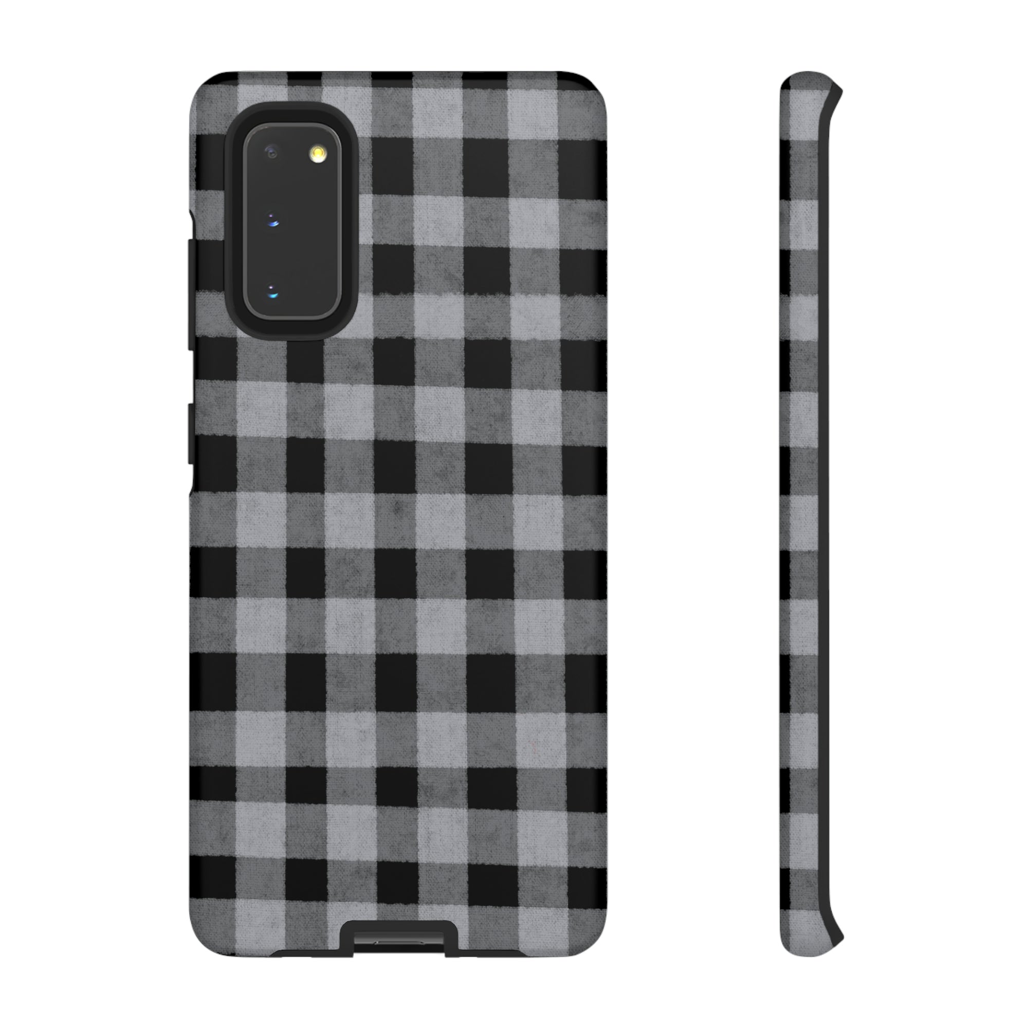 Black and Gray Buffalo Plaid - Tough Phone Case