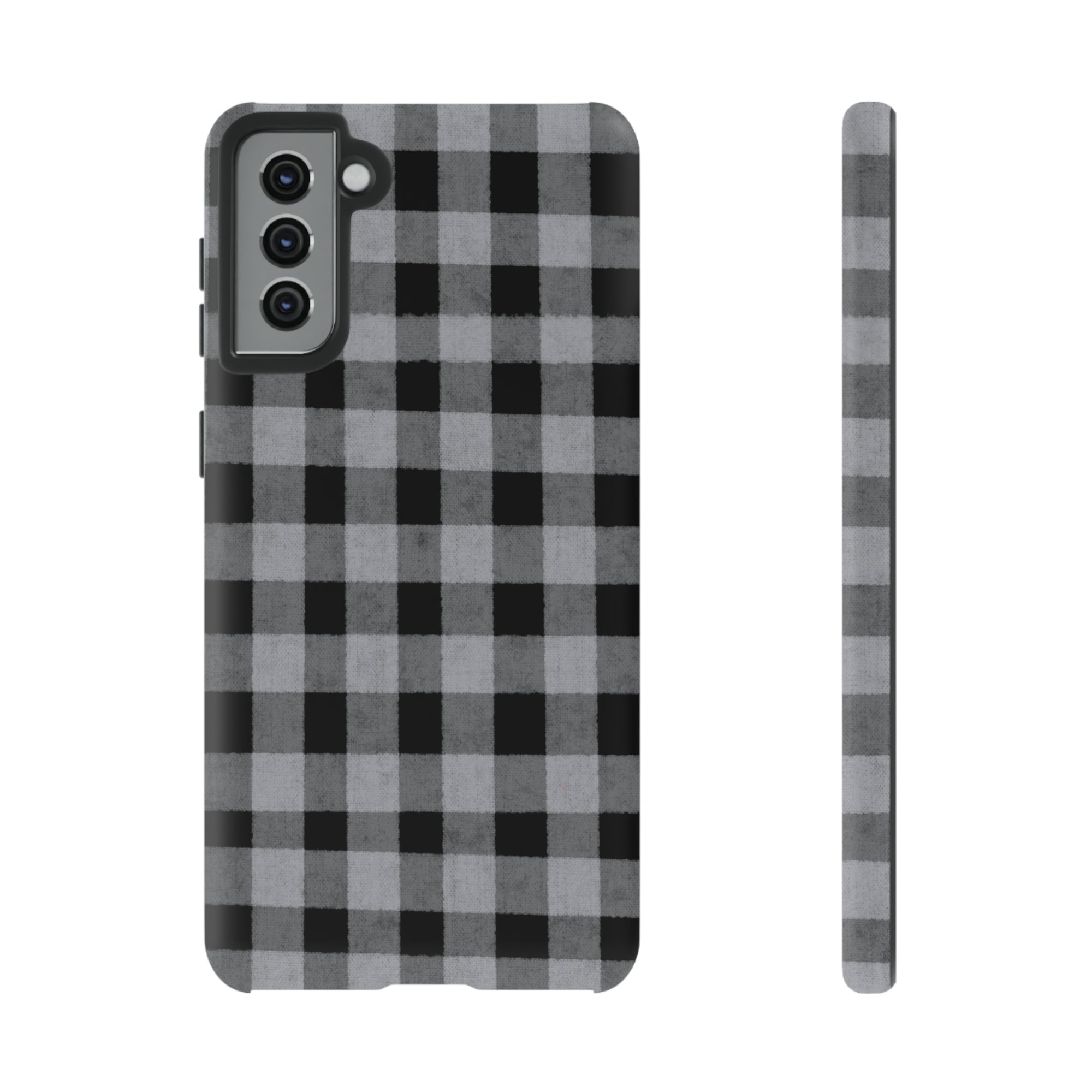 Black and Gray Buffalo Plaid - Tough Phone Case