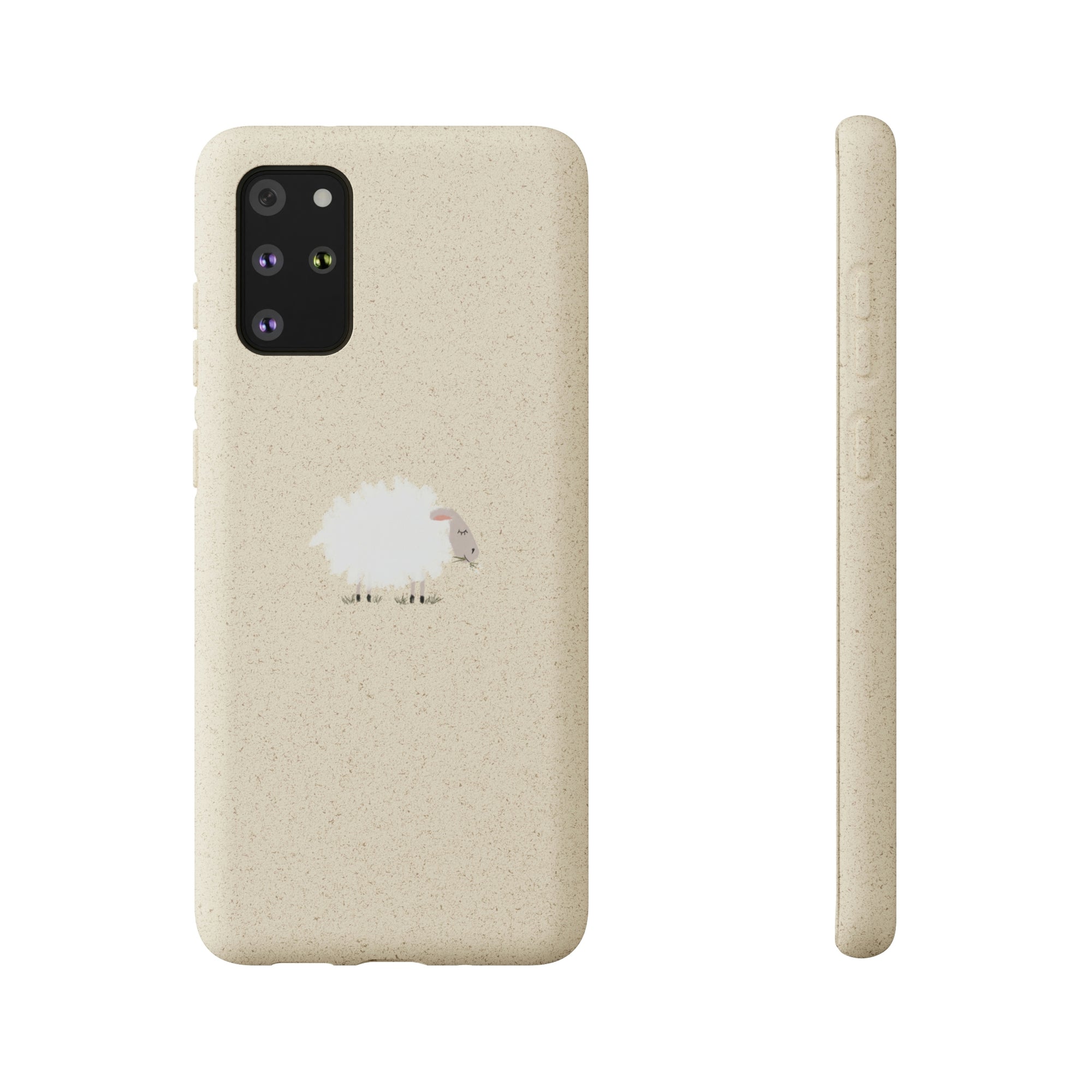 Fuzzy Sheep Chewing on Cud Biodegradable Phone Case