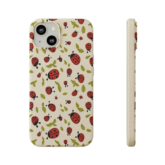 Ladybugs and Leaves Biodegradable Phone Case