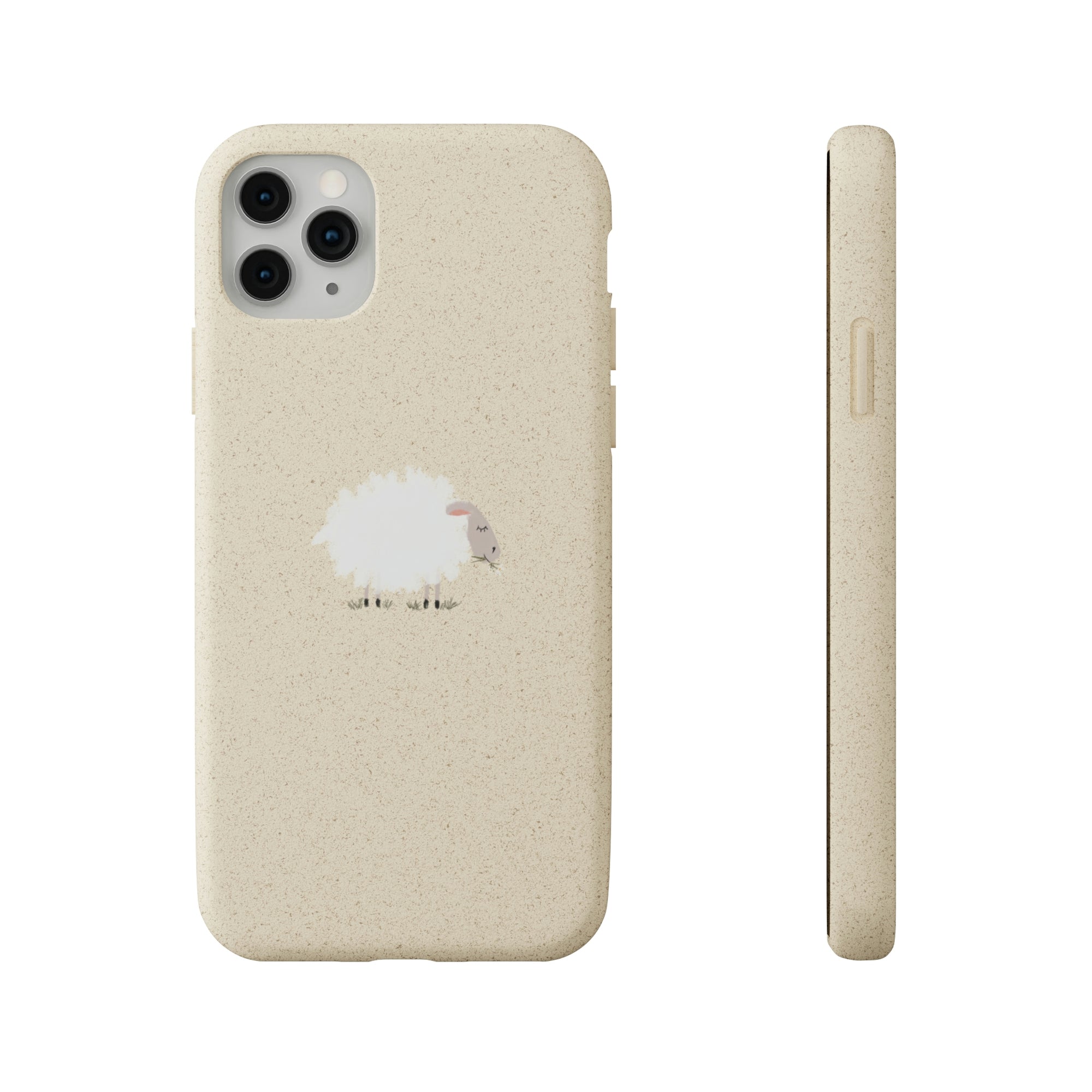 Fuzzy Sheep Chewing on Cud Biodegradable Phone Case