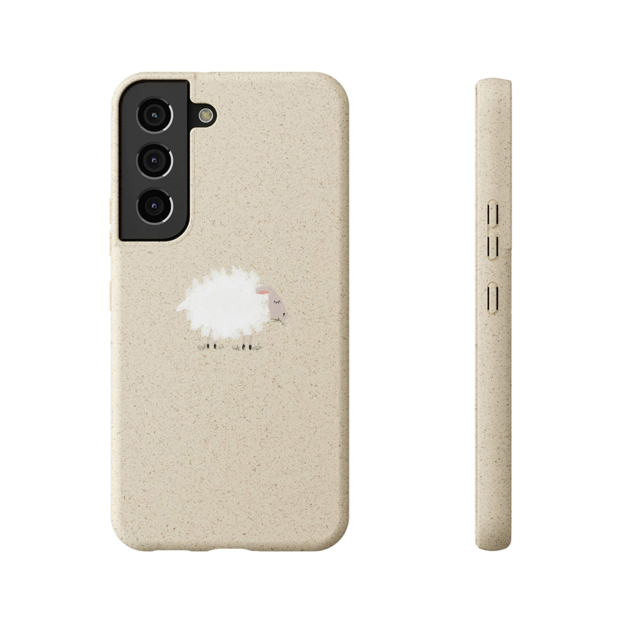 Fuzzy Sheep Chewing on Cud Biodegradable Phone Case