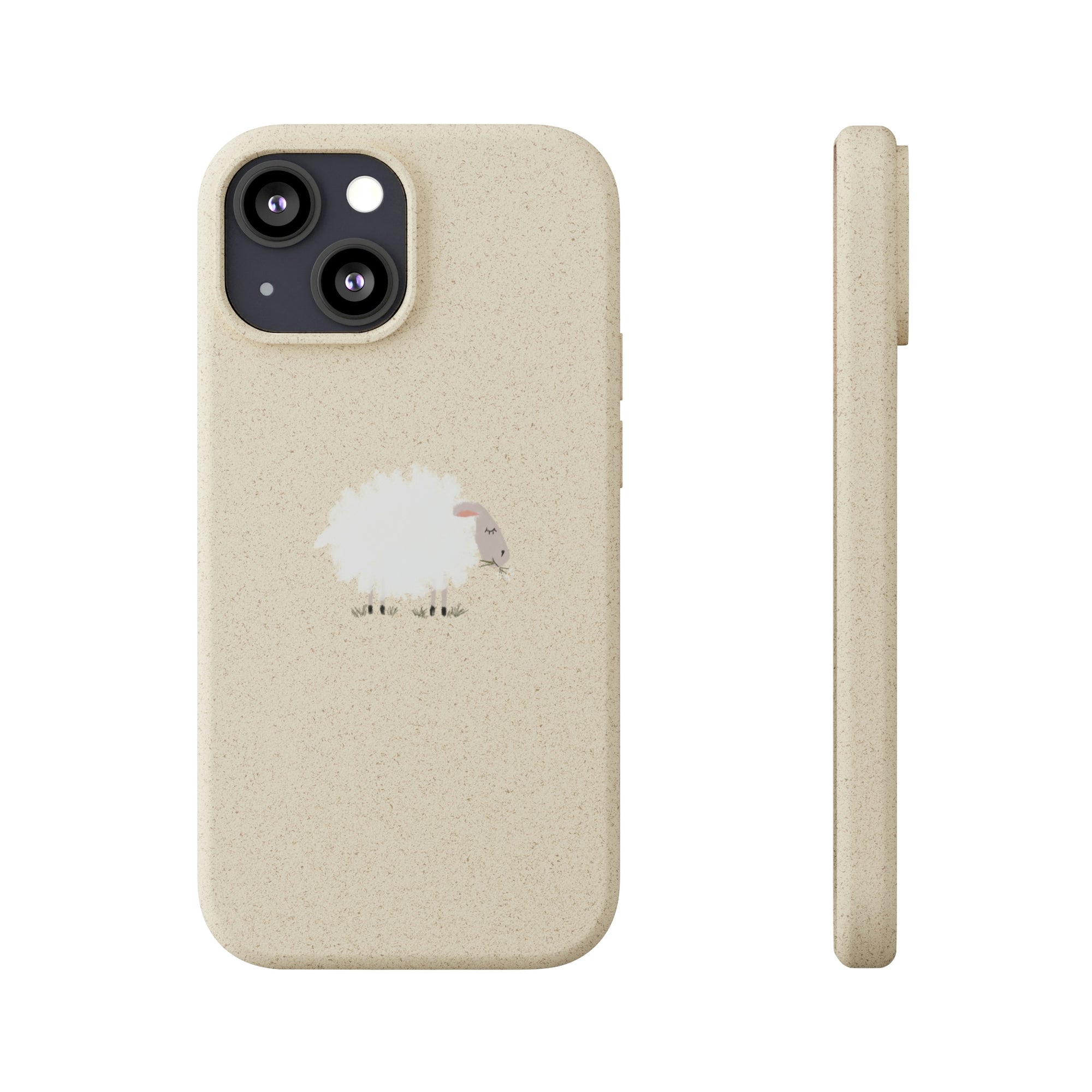 Fuzzy Sheep Chewing on Cud Biodegradable Phone Case